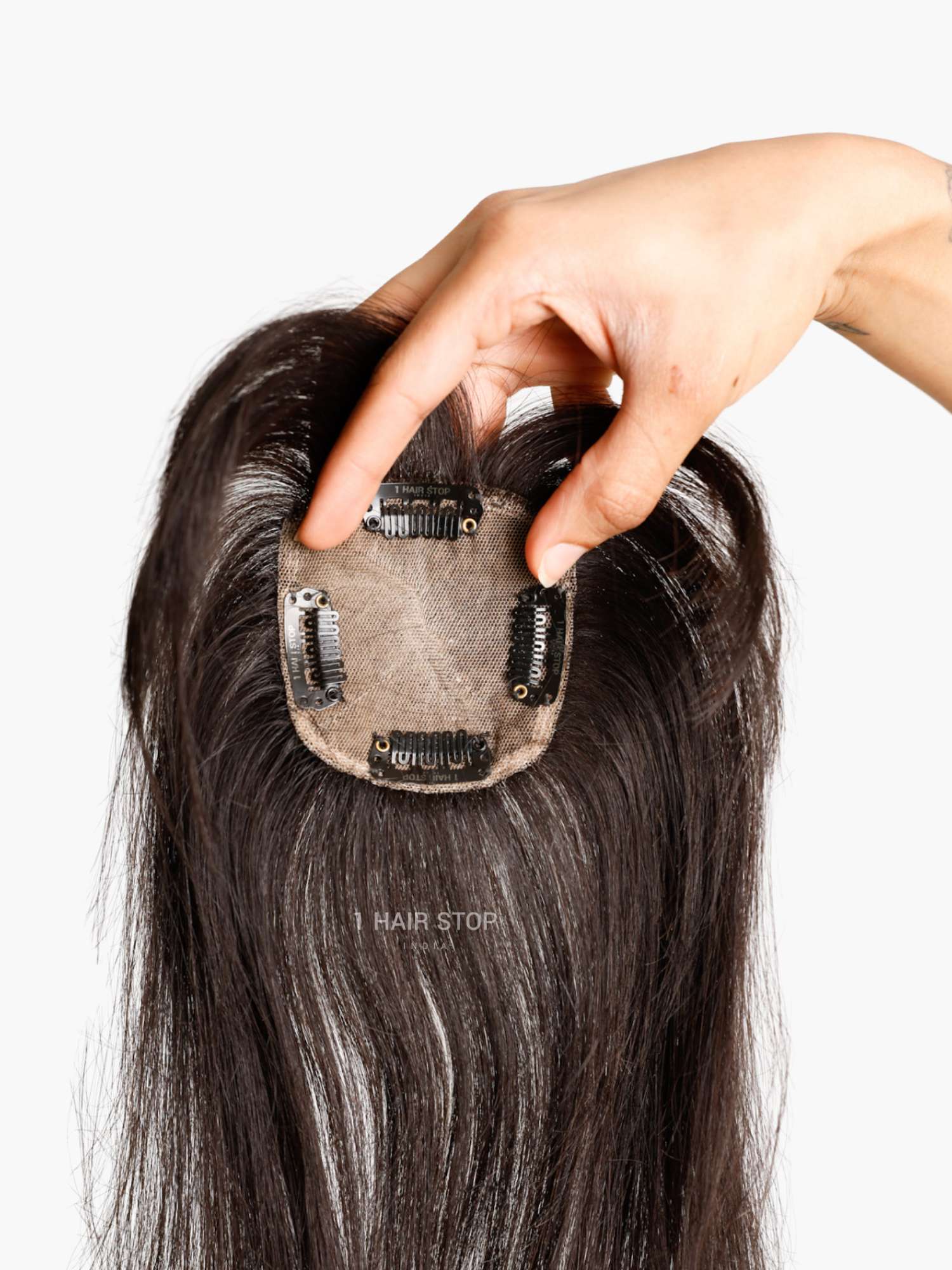 2.5x3" Silk Hair Topper With Bangs - Image 4