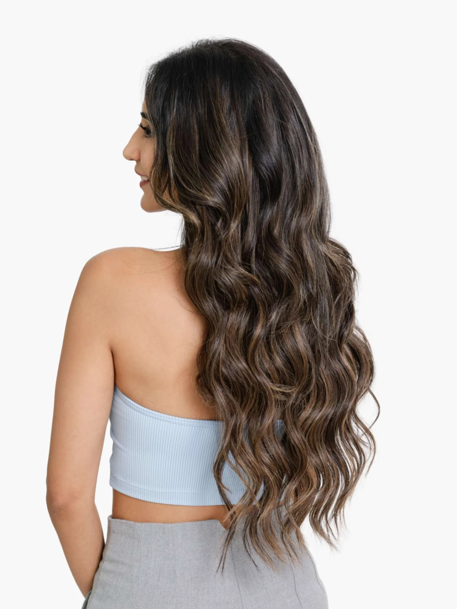 Ash Blonde Balayage Seamless 7 Set Clip-in Extensions - Image 4