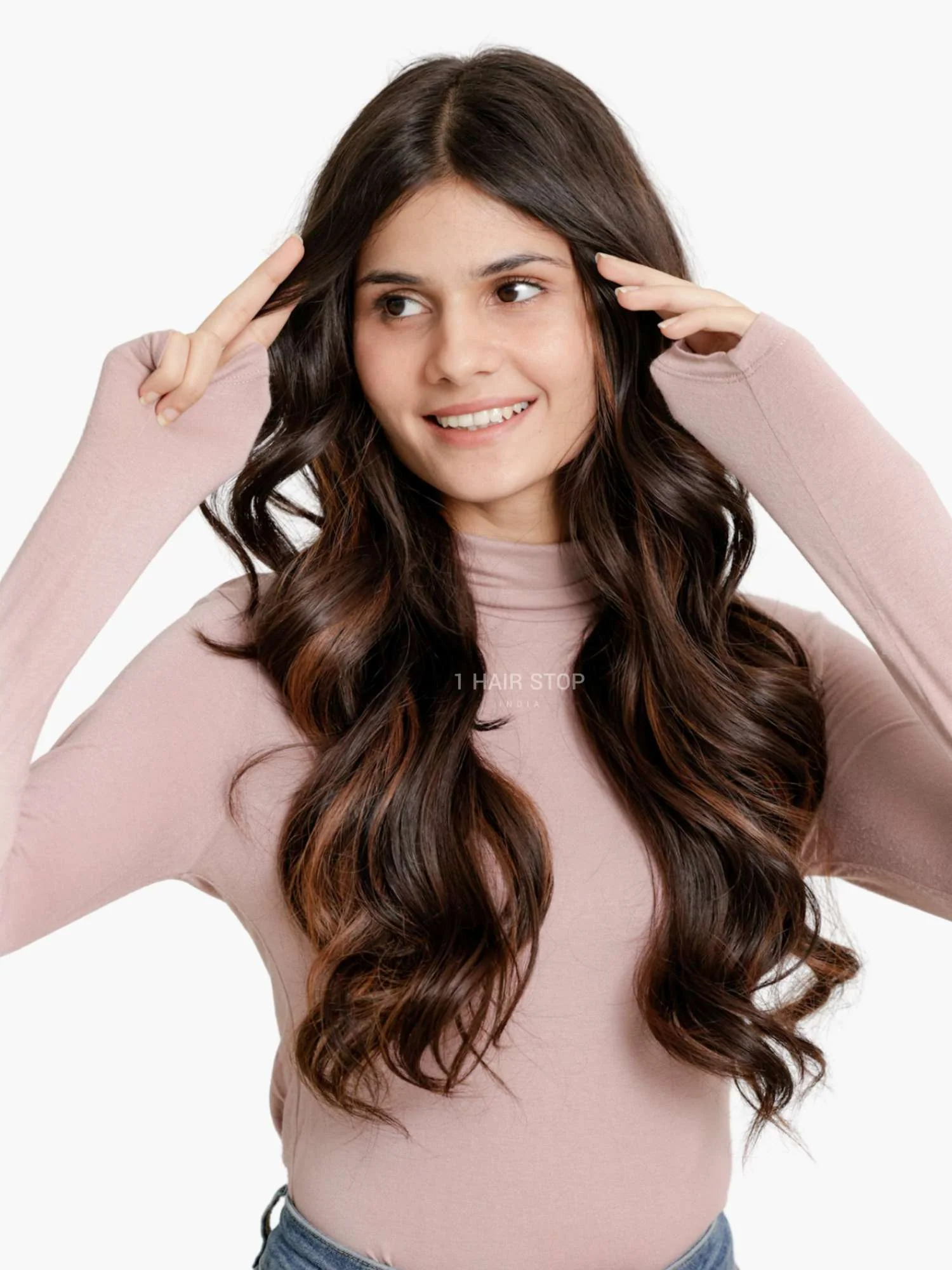 Mocha Brown Balayage - Seamless 3 Set Clip-in Extensions - Image 3