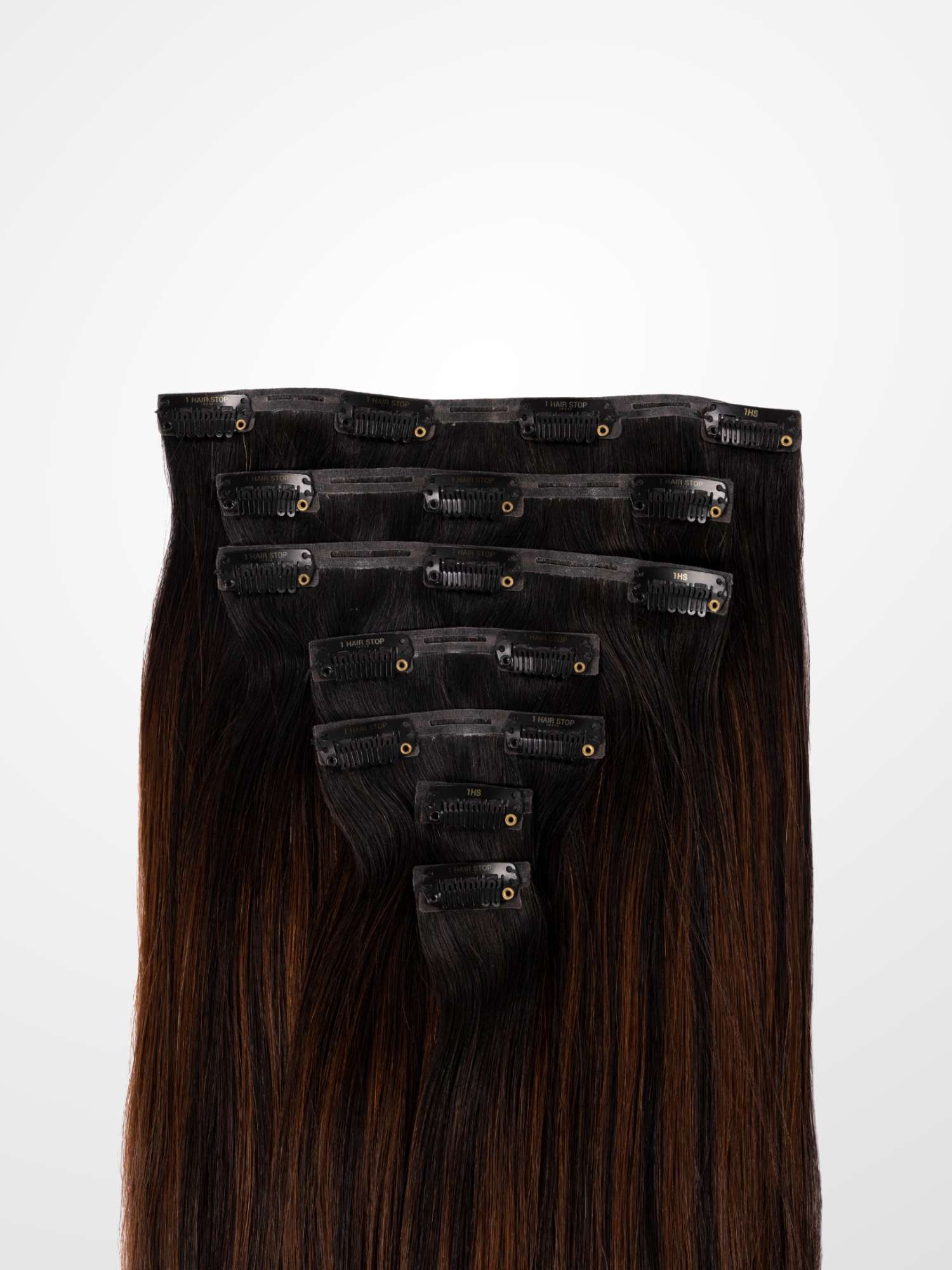 Caramel Brown Balayage Seamless 7 Set Clip-in Extensions - Image 8
