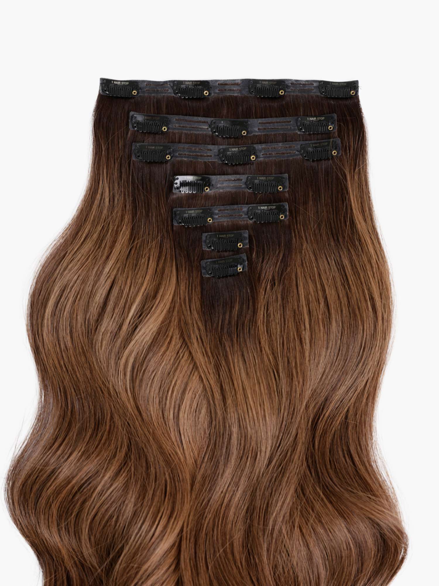 Chestnut Blend Seamless 7 Set Clip-in Extensions - Image 6